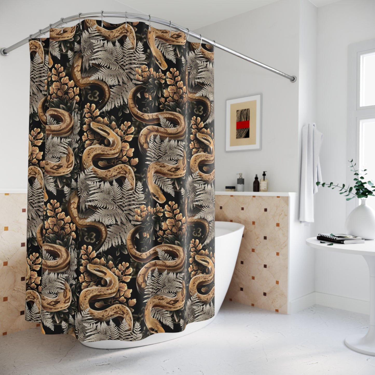 Vintage Snake Shower Curtains