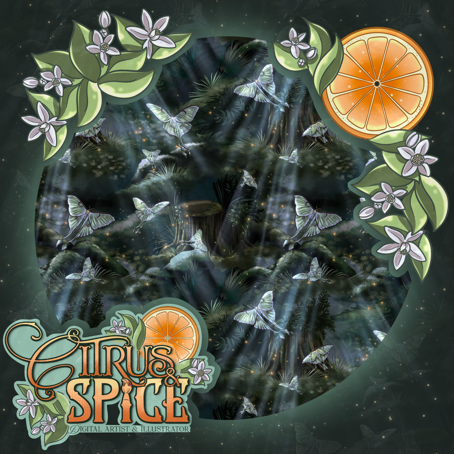 Moth Forest Seamless