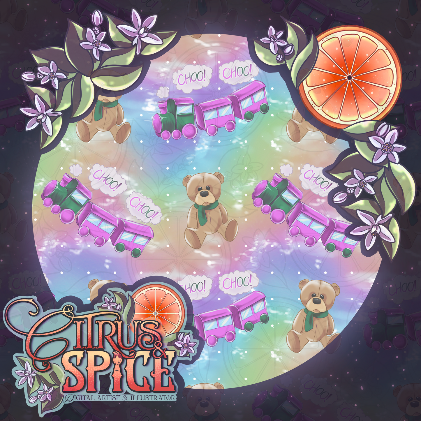 Choo Choo Seamless/PNG Bundle
