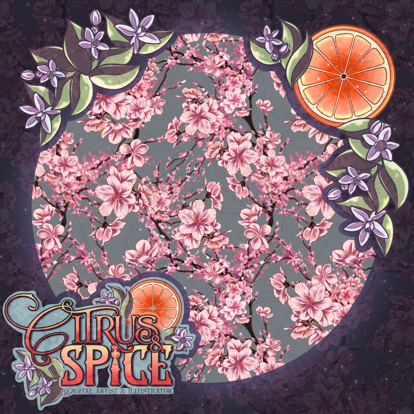 Cherry Blossom Floral Seamless