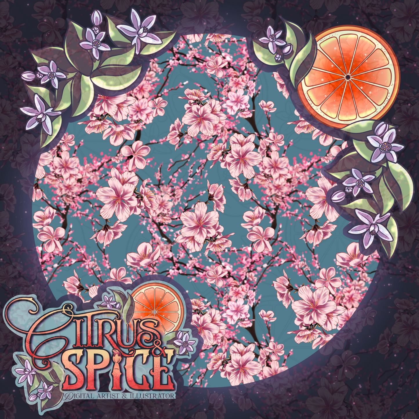 Cherry Blossom Floral Seamless