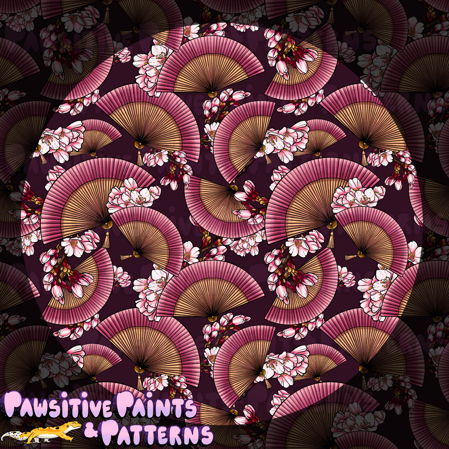 Cherry Blossom Fans Seamless