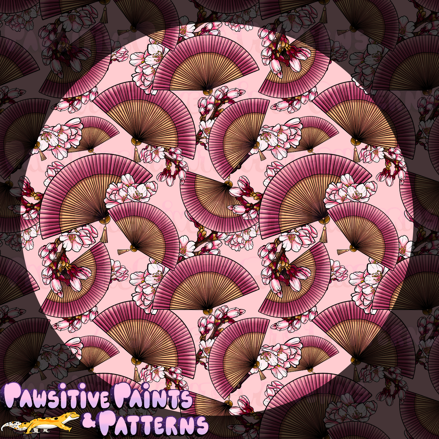 Cherry Blossom Fans Seamless