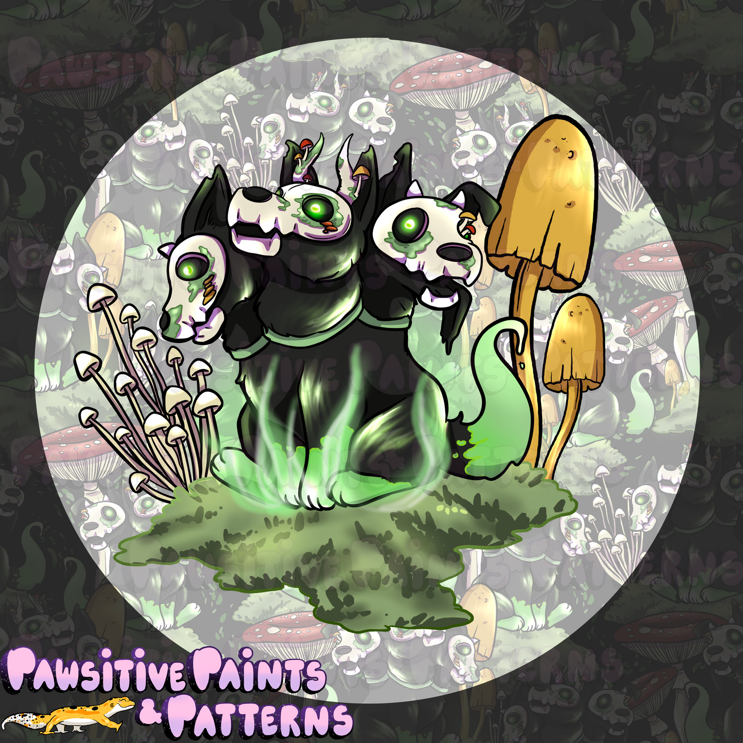 Cottagecore Cryptids: Cerberus PNG