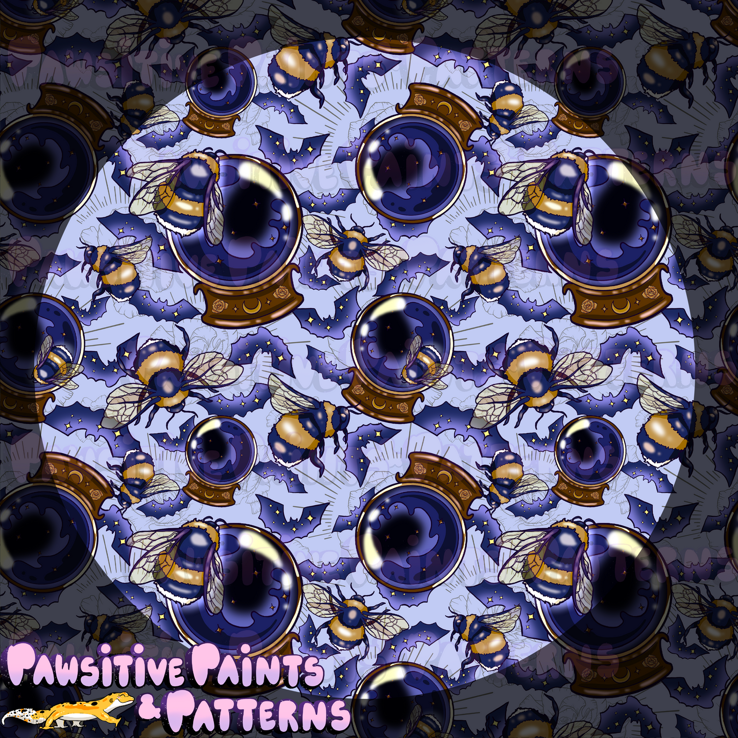 Bats and the Bees Seamless Jewel Tones Seamless