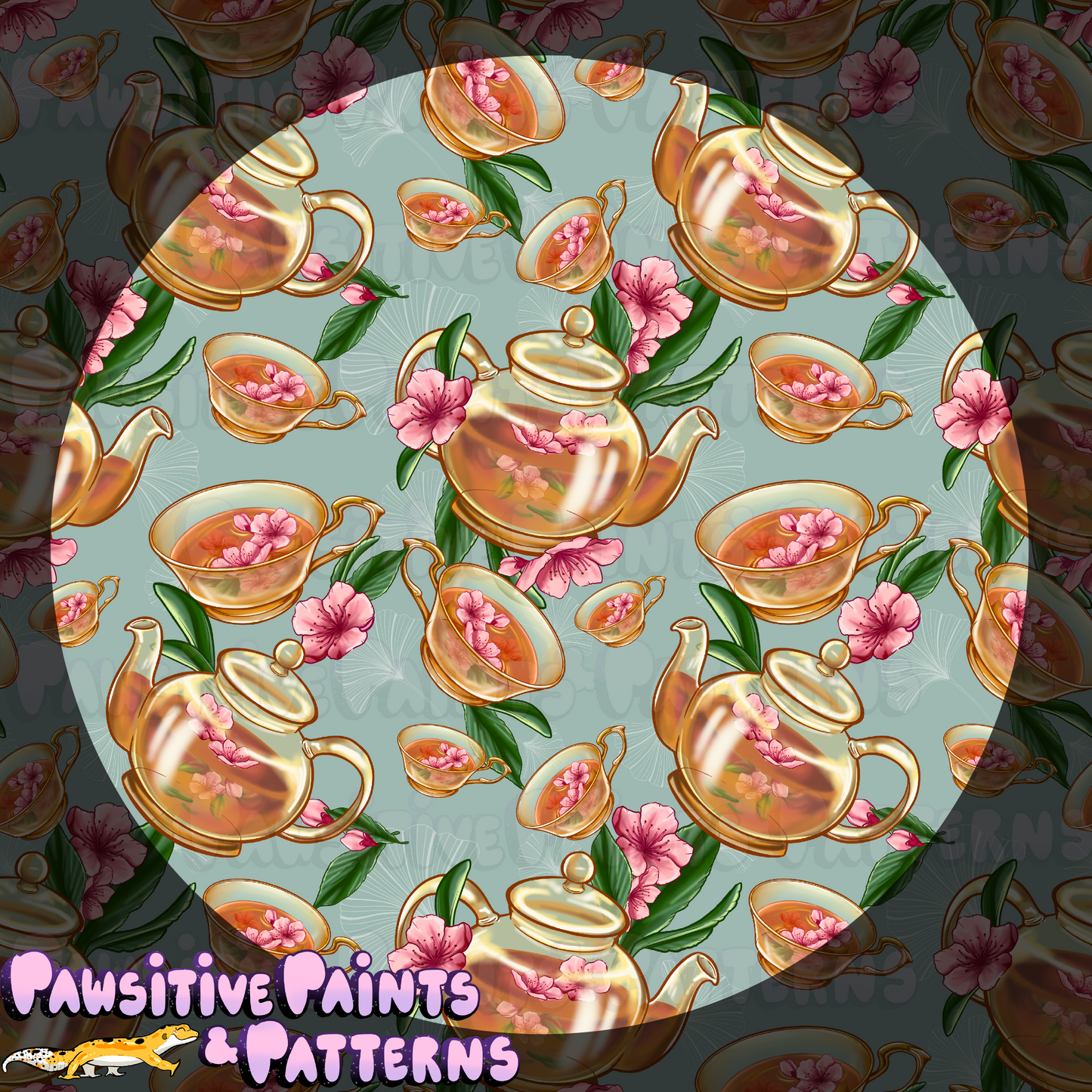 Peach Tea Party Seamless