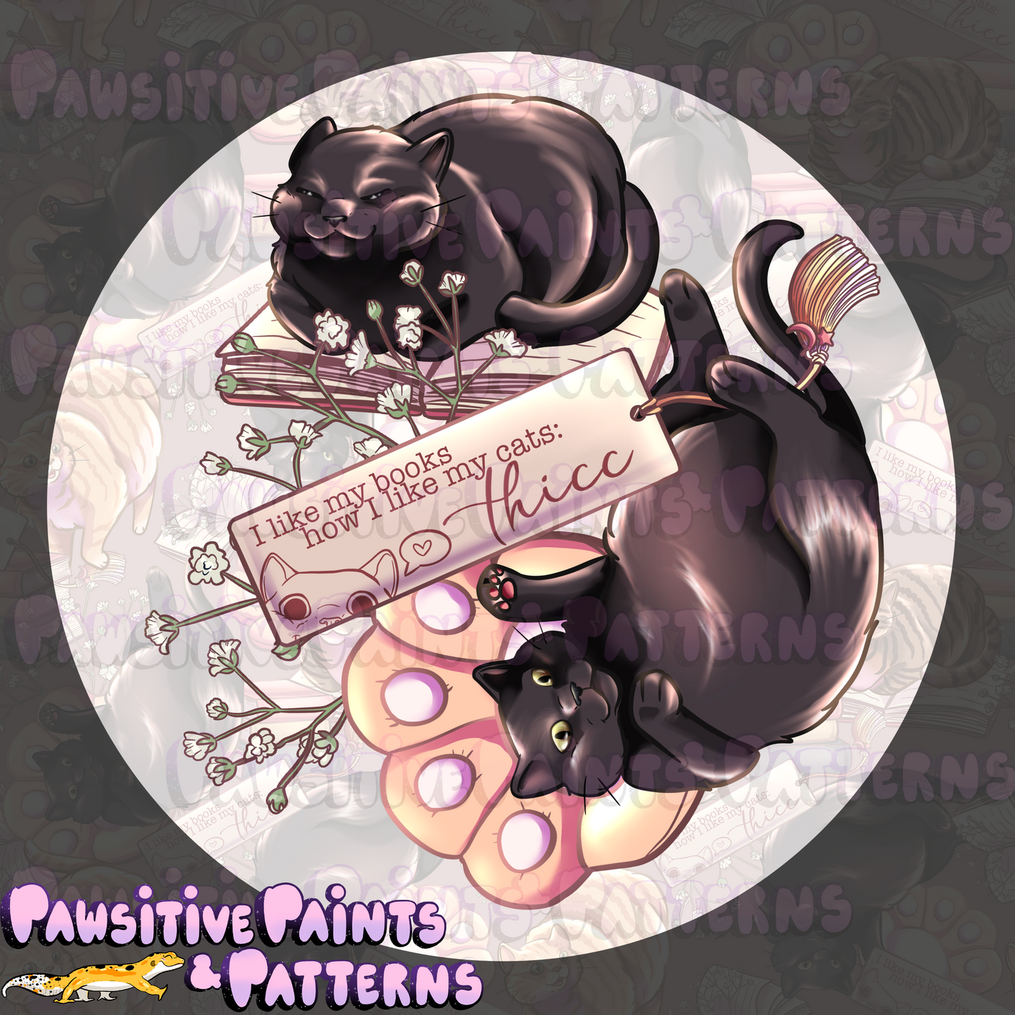 THICC Comfy Black Kitties PNG