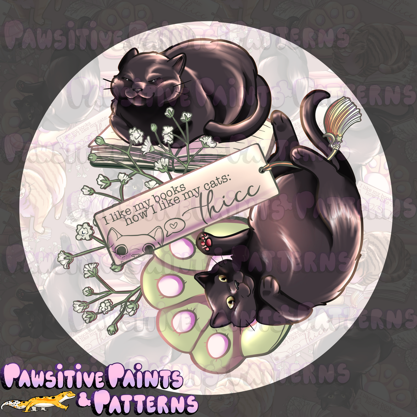 THICC Comfy Black Kitties PNG
