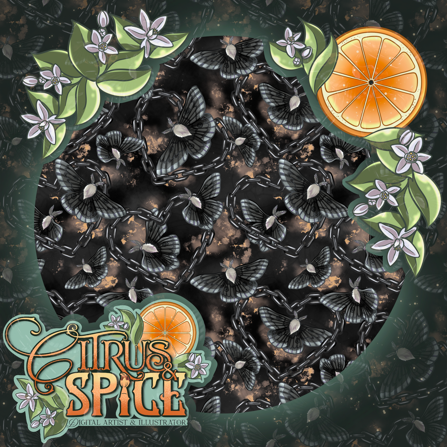 Gothic Moths Seamless