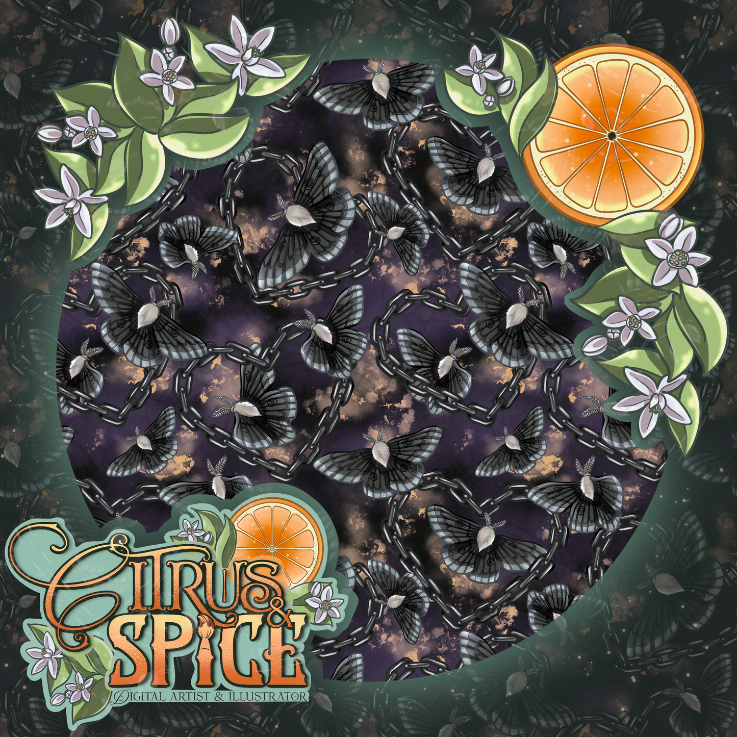 Gothic Moths Seamless