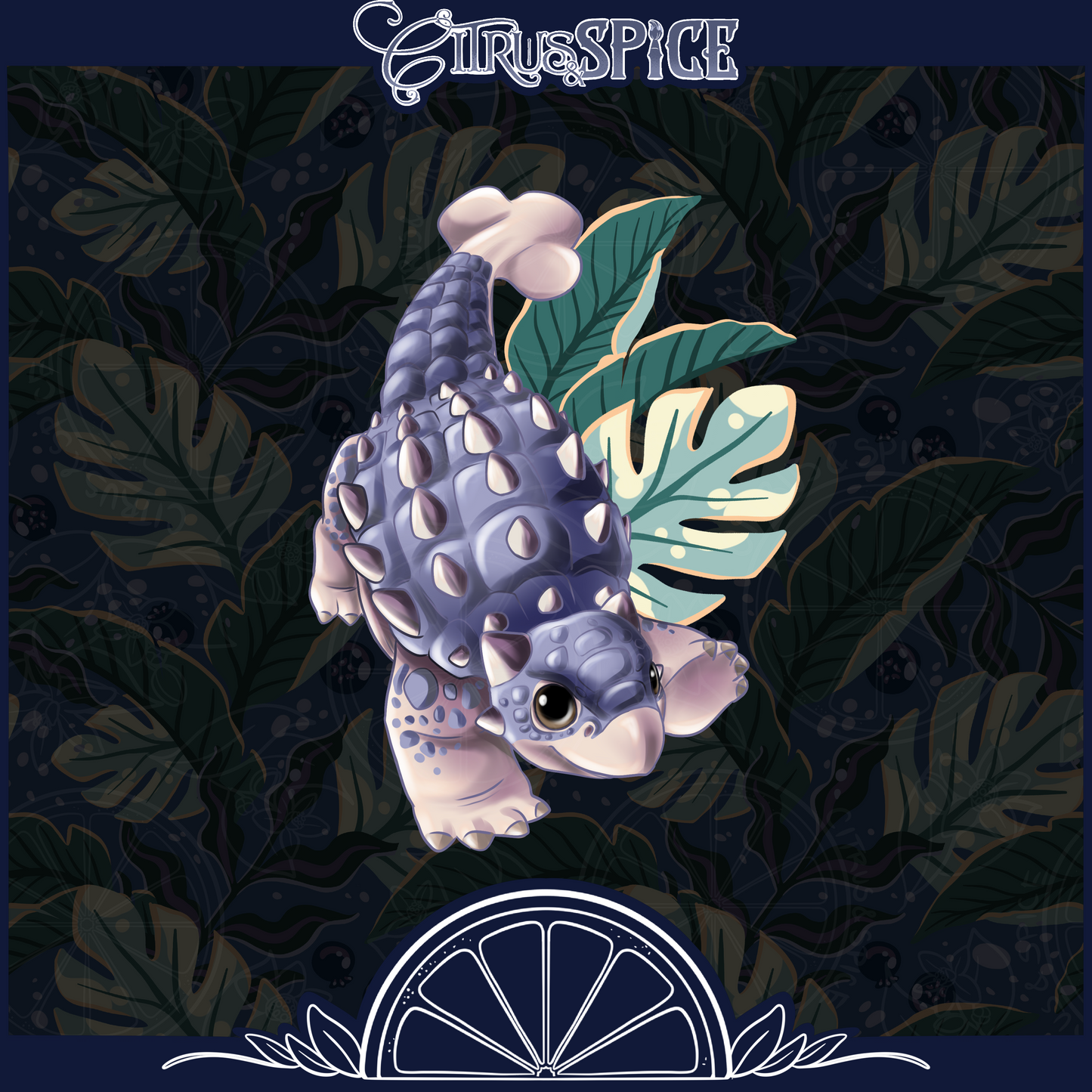 Baby Ankylosaurus Seamless/PNG