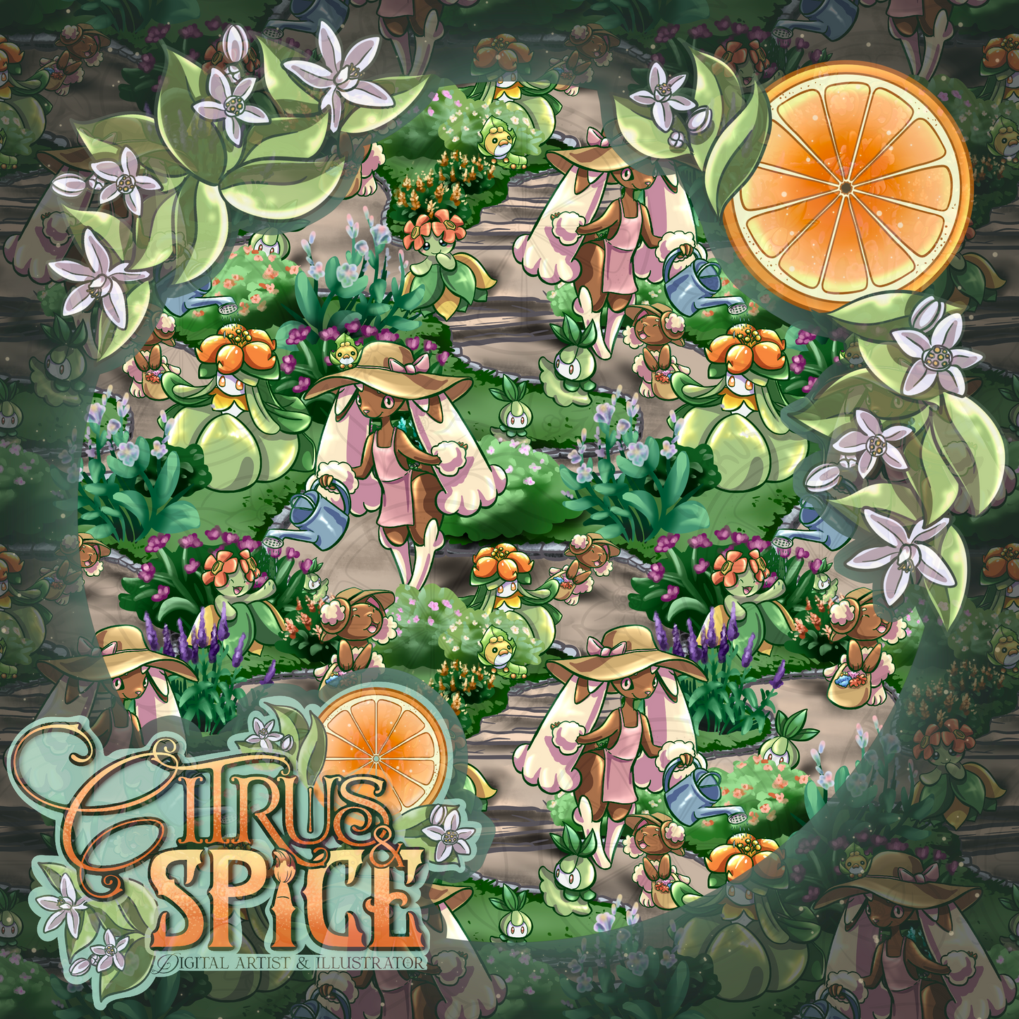 Poke Adventure: Garden Path Seamless