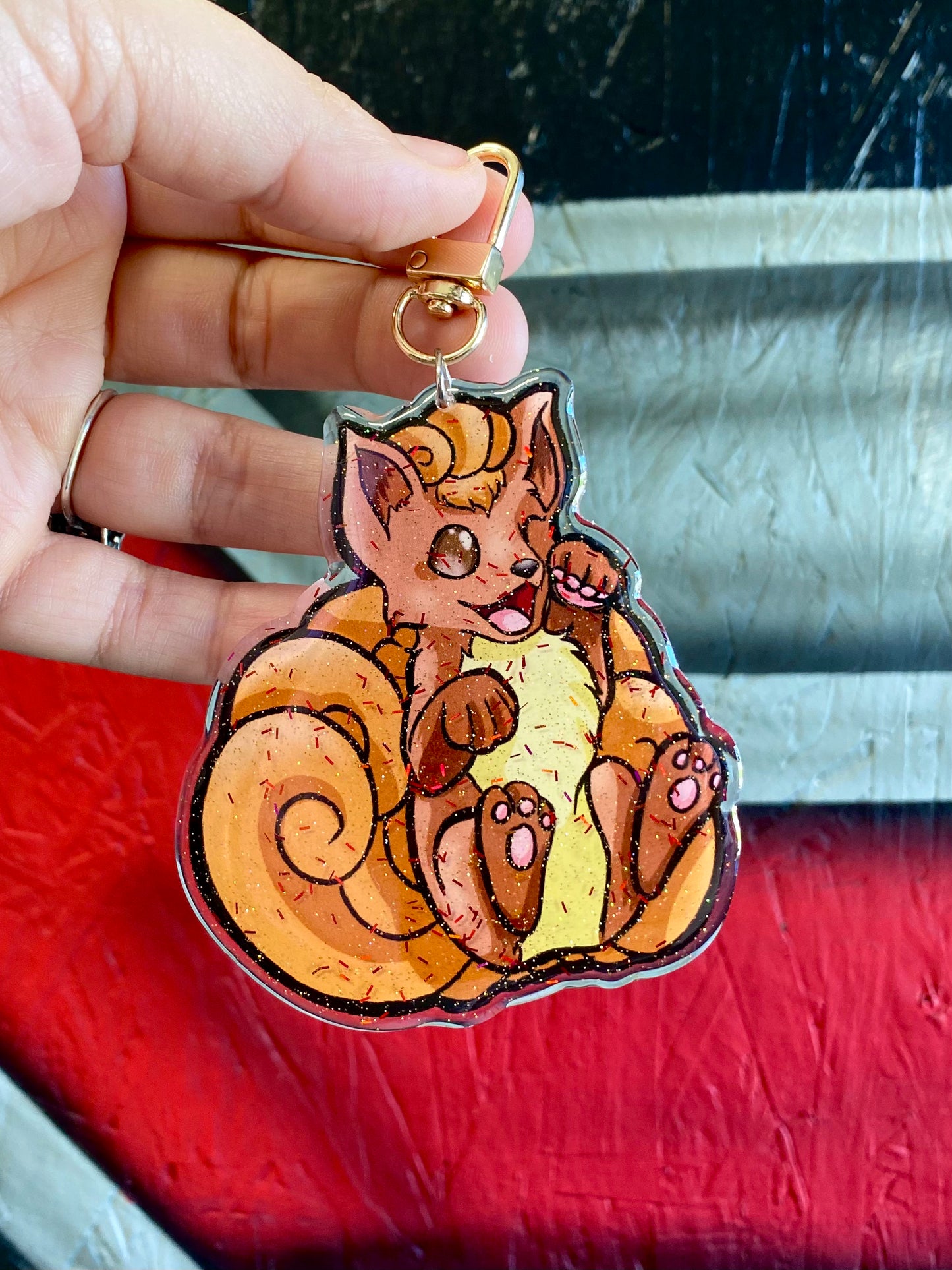 Six Tailed Kit Keychain