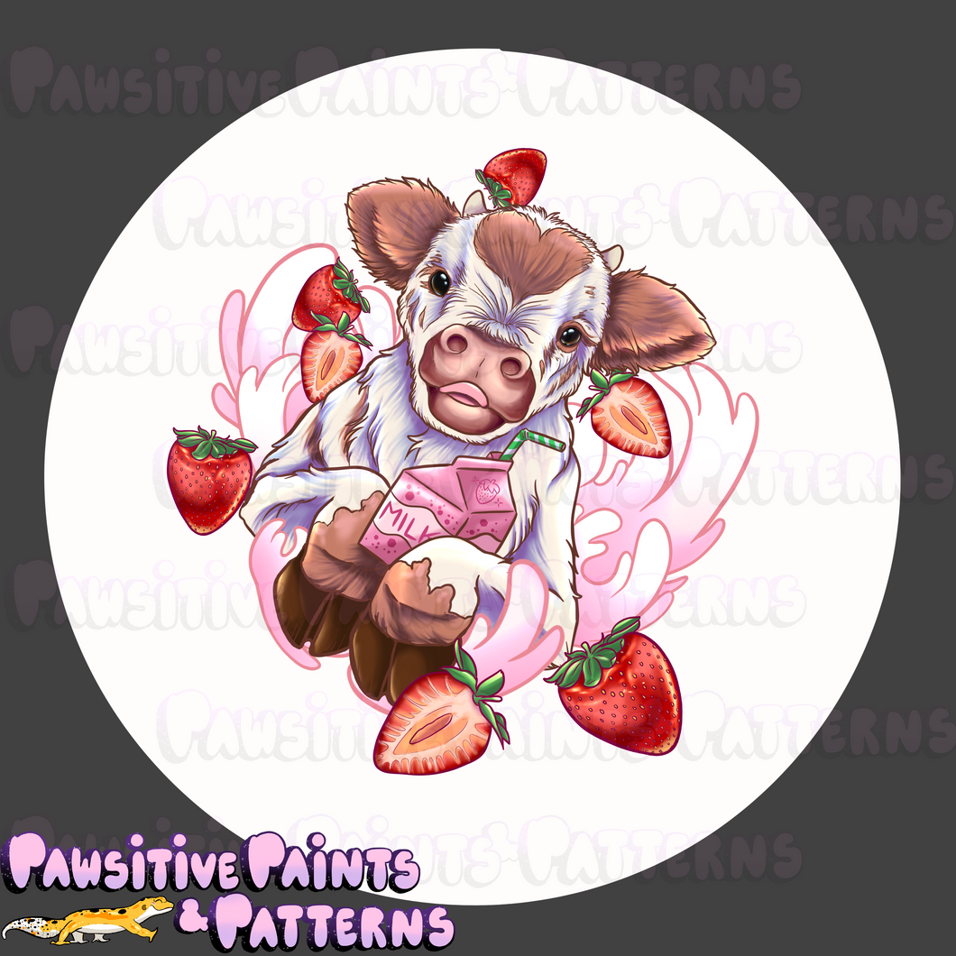 MOOberries Strawberry Milk PNG