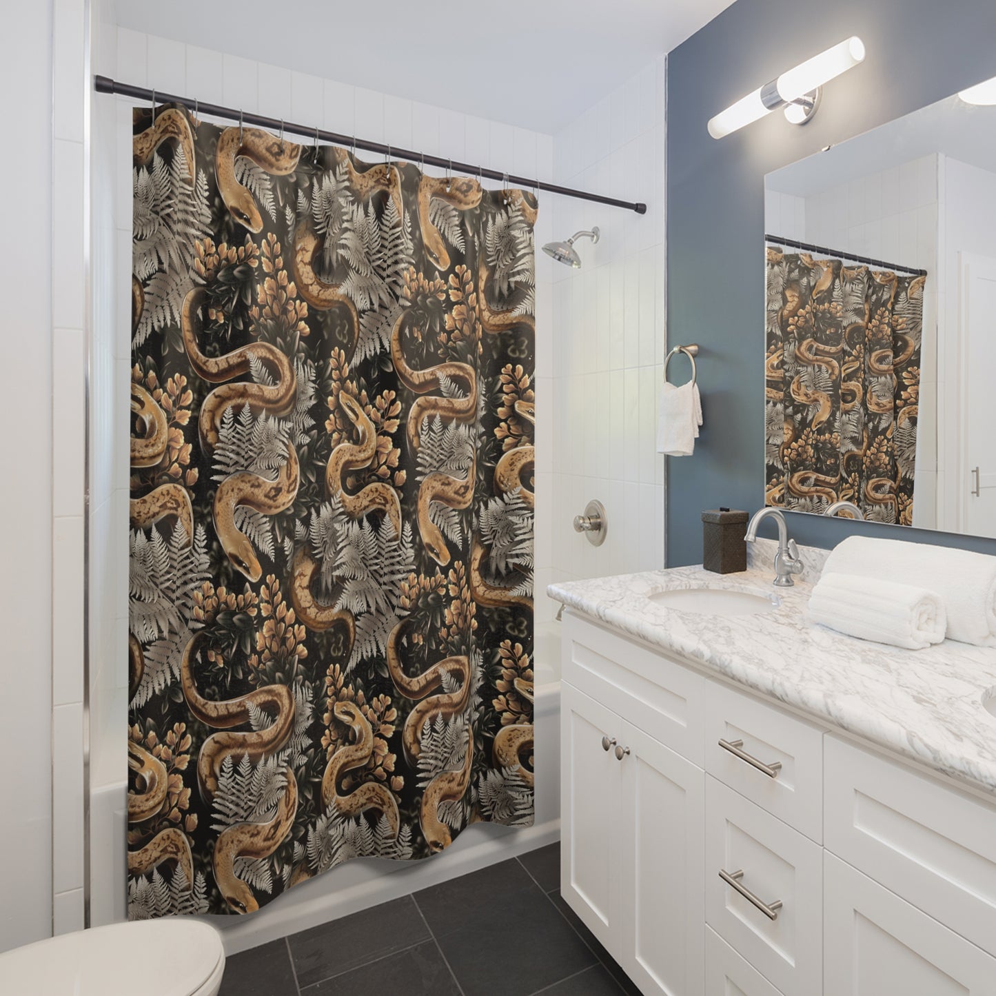Vintage Snake Shower Curtains
