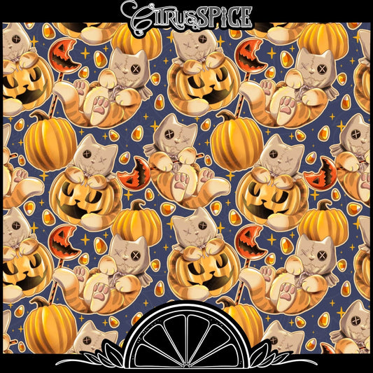 Sam Trick o Treat Kitty Seamless/PNG