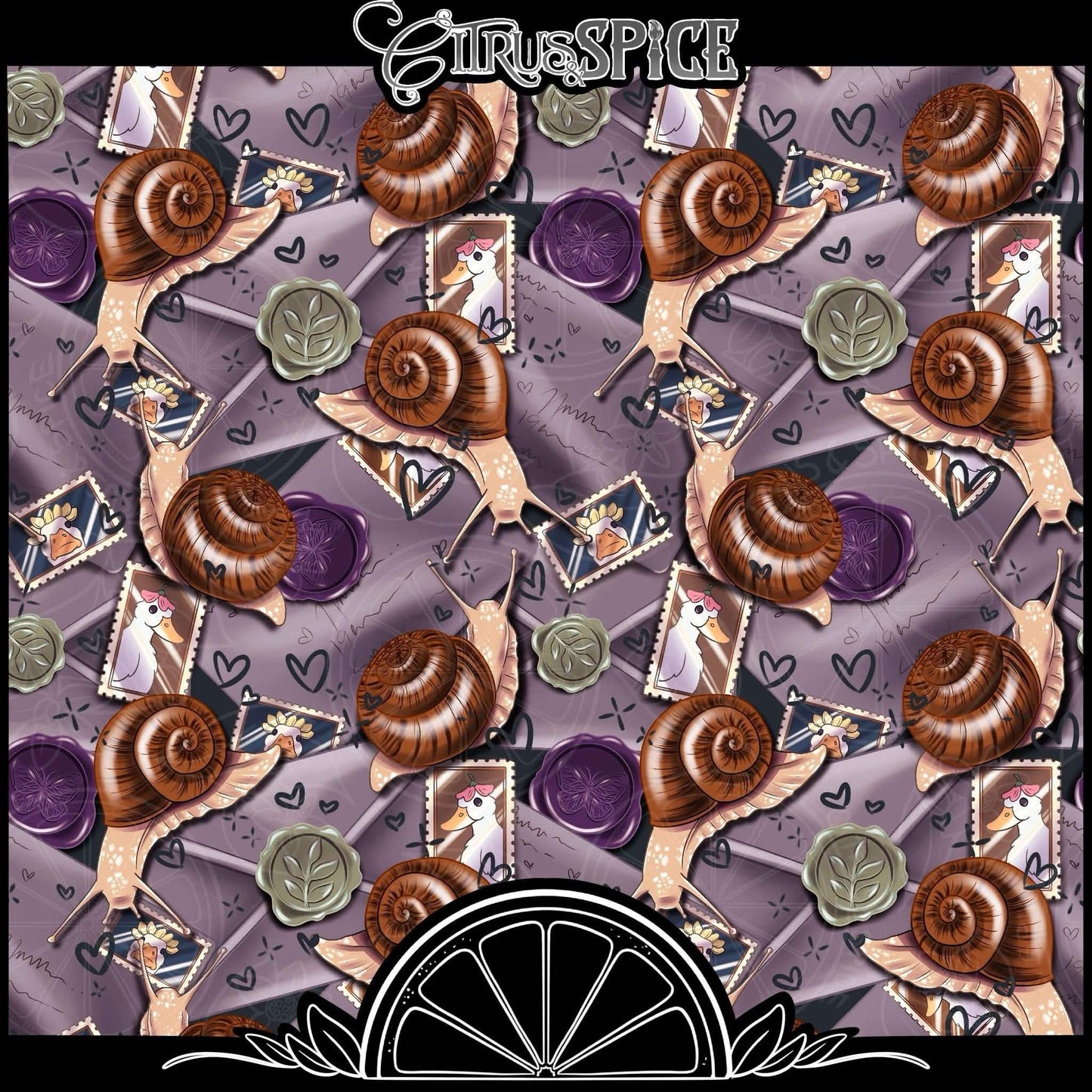 Snail Mail Dark Seamless/PNG Bundle