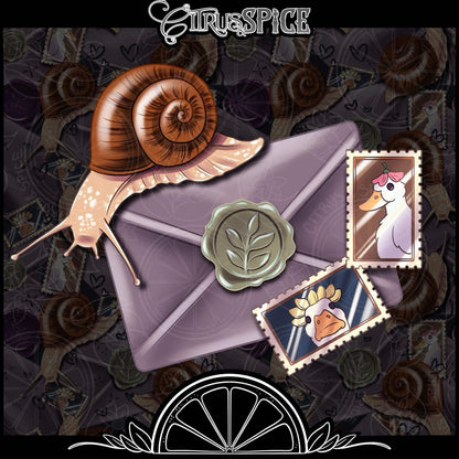 Snail Mail Dark Seamless/PNG Bundle