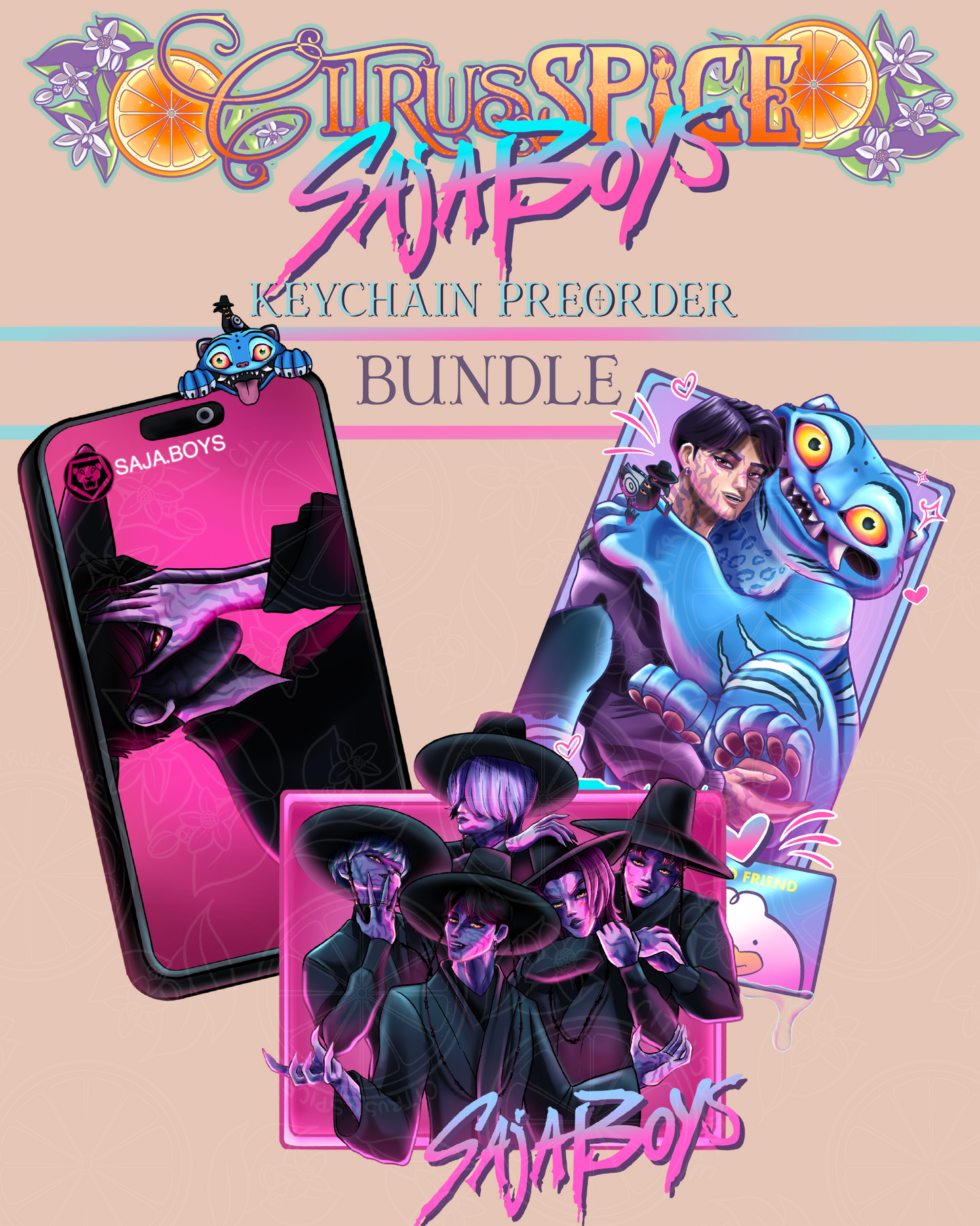 Sajaboys 3 Pack BUNDLE - 3 inch Rainbow Keychain PREORDER