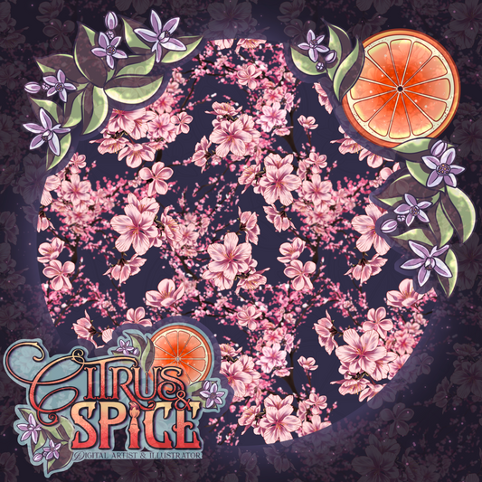 Cherry Blossom Floral Seamless