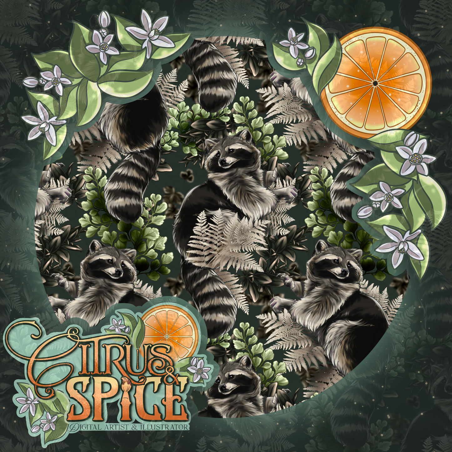 Vintage Trash Panda Seamless