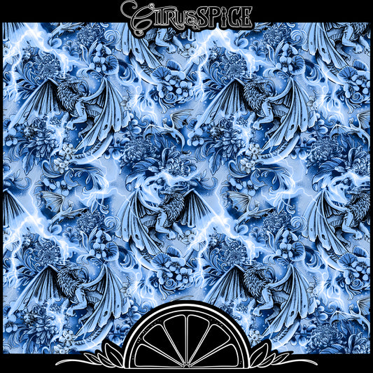 Lightning Porcelain Dragons Seamless