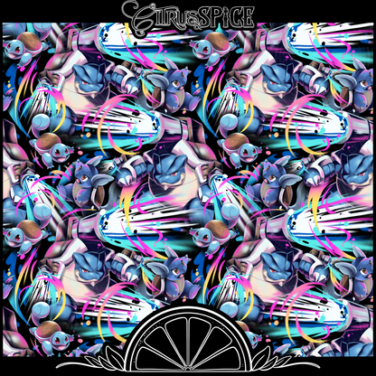 Blast Turtle BOOM Seamless/PNG