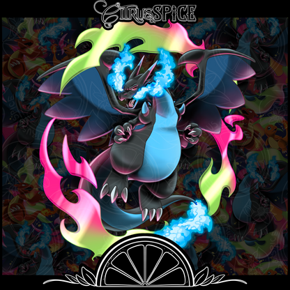 Blue Flame Dragon Seamless/PNG