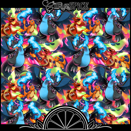 Blue Flame Dragon Seamless/PNG