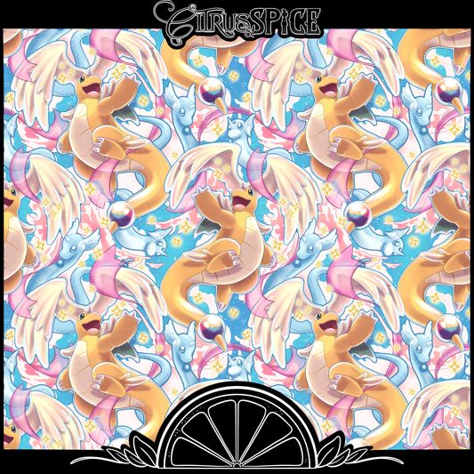 Pastel Dragon Seamless/PNG