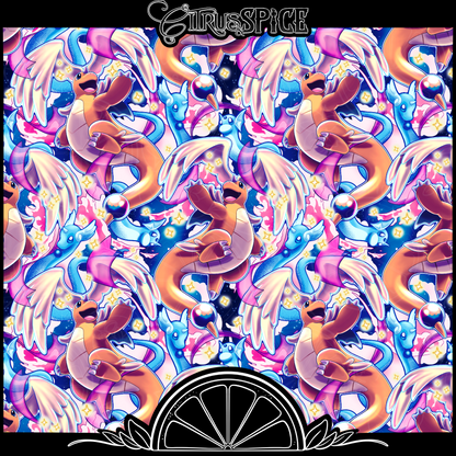 Pastel Dragon Seamless/PNG