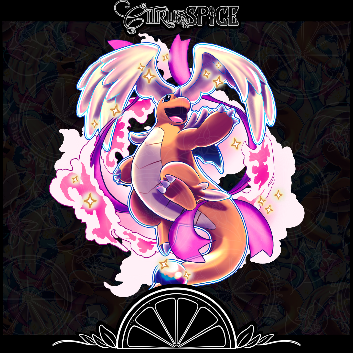 Pastel Dragon Seamless/PNG