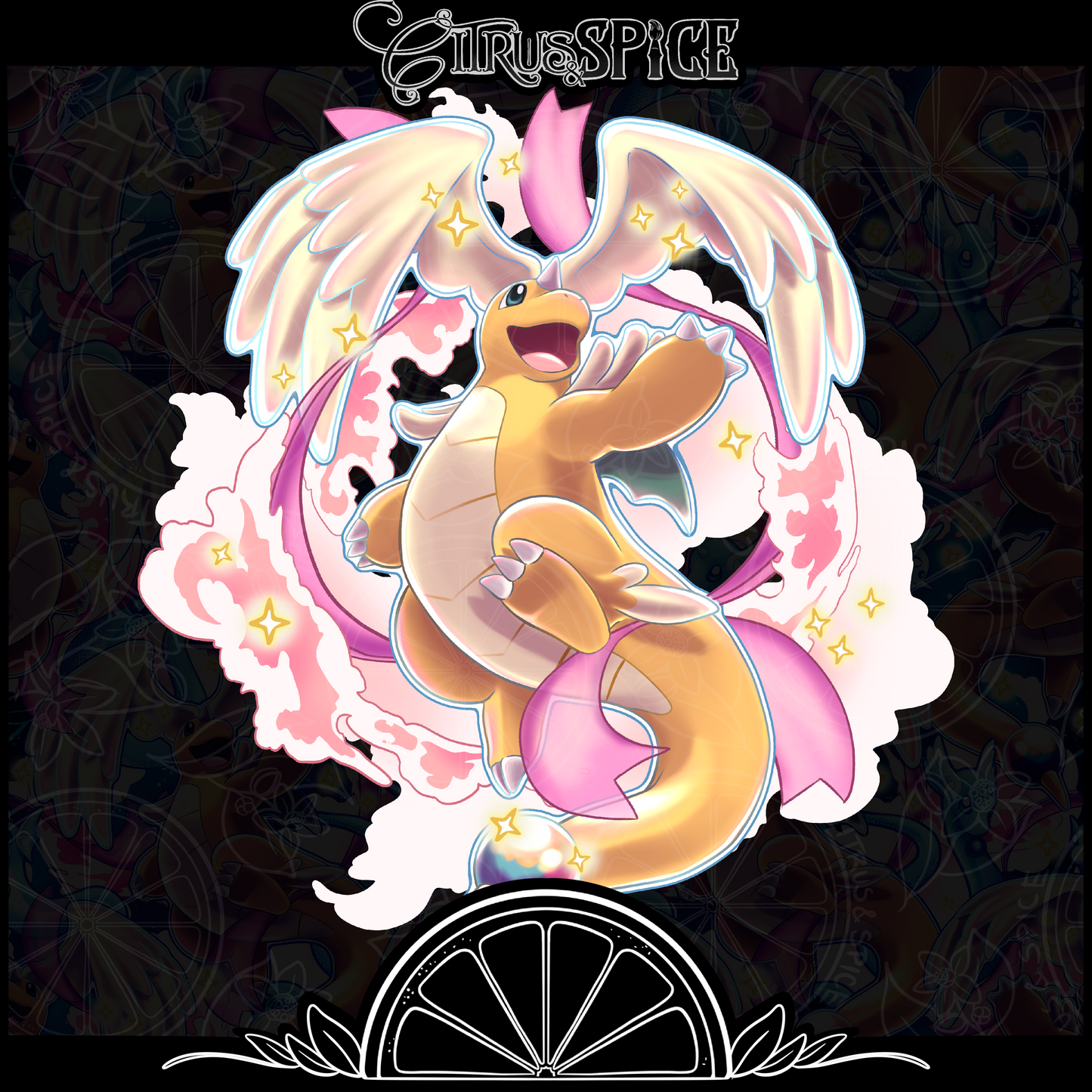 Pastel Dragon Seamless/PNG