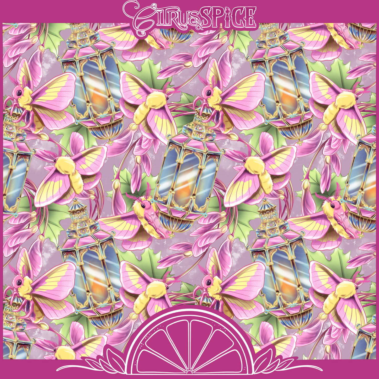 Rosy Maple Moth Seamless