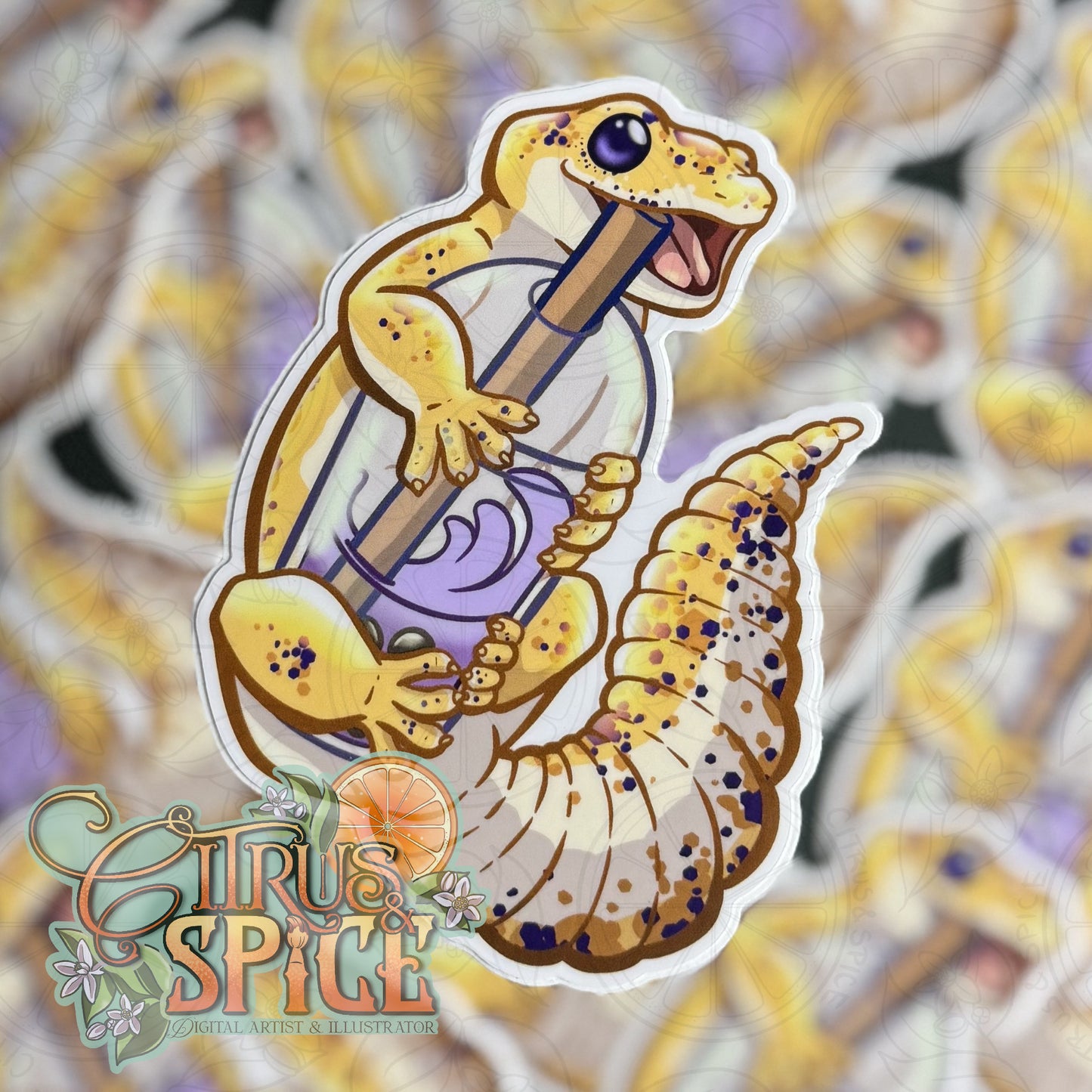 Boba Gecko Sticker