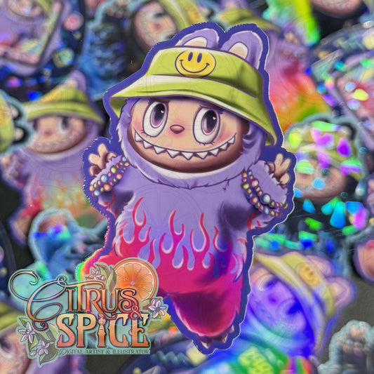 Y2K Purple Bubu Sticker