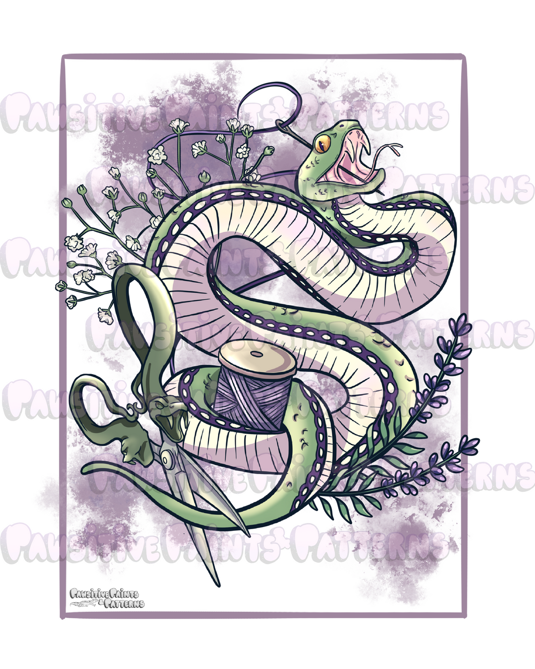 Snakey Sew PRINT limited edition 8x10