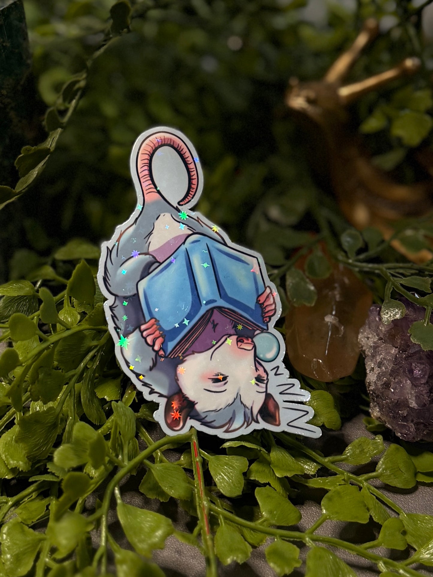 Sleepy Opossum Sticker