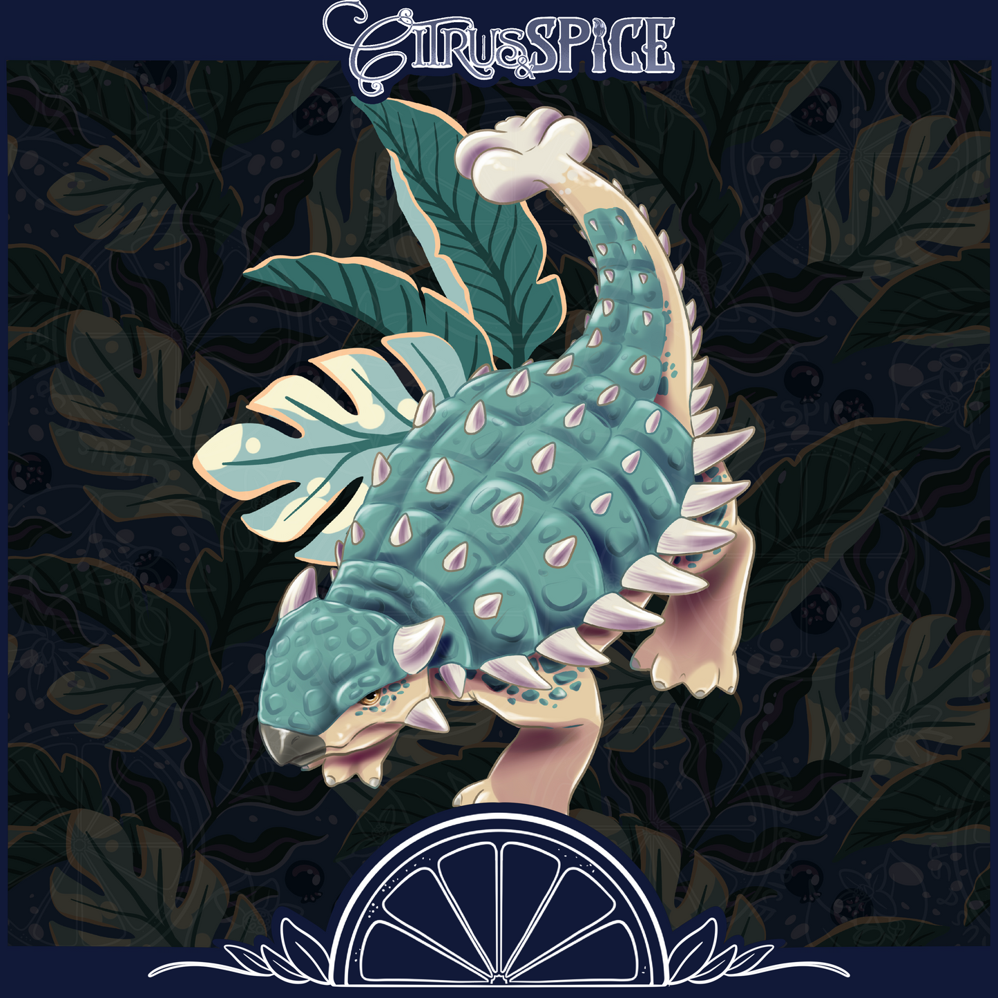 Adult Ankylosaurus Seamless/PNG