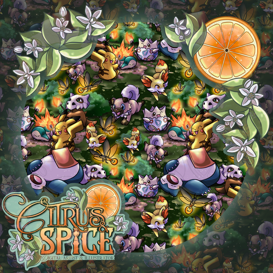 Poke Adventure: Night Camp Seamless