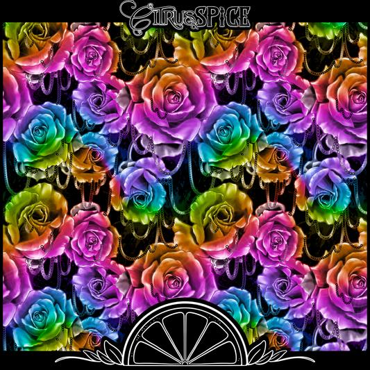 Rainbow Roses Seamless