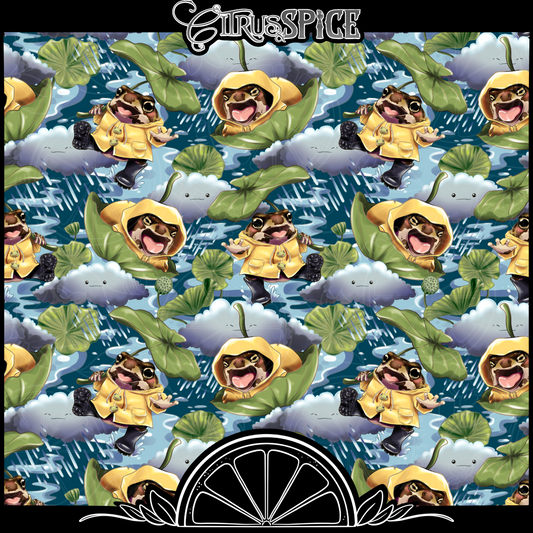 Rainy Frogs Dark Seamless/PNG Bundle