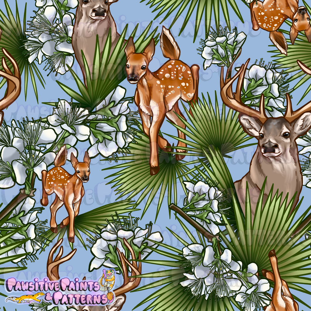 Daddy Daughter Deer Florida Line Seamless File